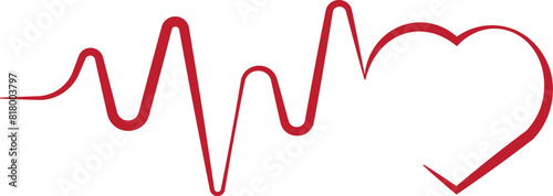 Red heartbeat icon. Editable vector illustration design.