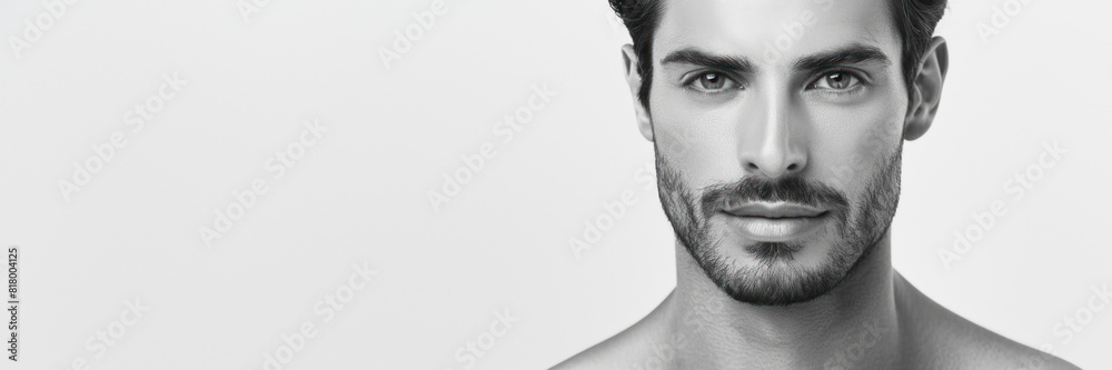 Obraz premium Monochrome portrait of a model with intense eyes