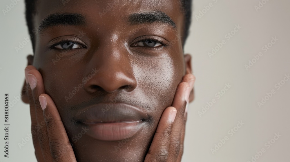Close-up of a young man's introspective gaze Close-up of a young man's introspective gaze