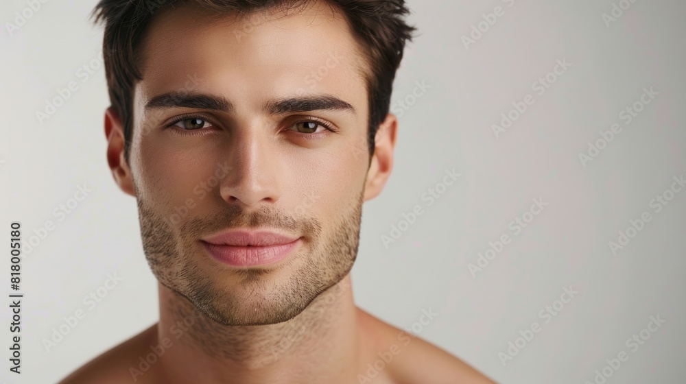 Fototapeta premium Well-groomed man with a neutral background