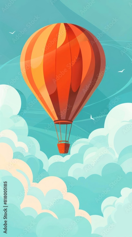 custom made wallpaper toronto digitalWeather Balloon flat design side view meteorological study theme water color Triadic Color Scheme