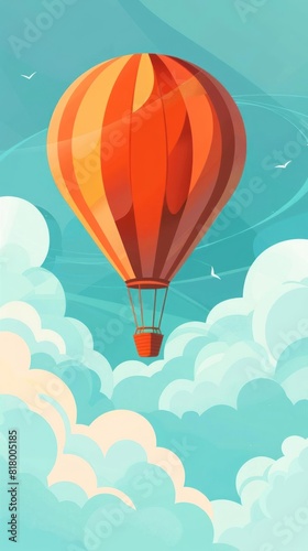 Wallpaper Mural Weather Balloon flat design side view meteorological study theme water color Triadic Color Scheme Torontodigital.ca