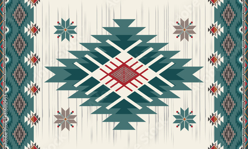 Navajo tribal vector seamless pattern. Native American ornament. Ethnic South Western decor style. Boho geometric ornament. Vector seamless pattern. Mexican blanket, rug. Woven carpet illustration