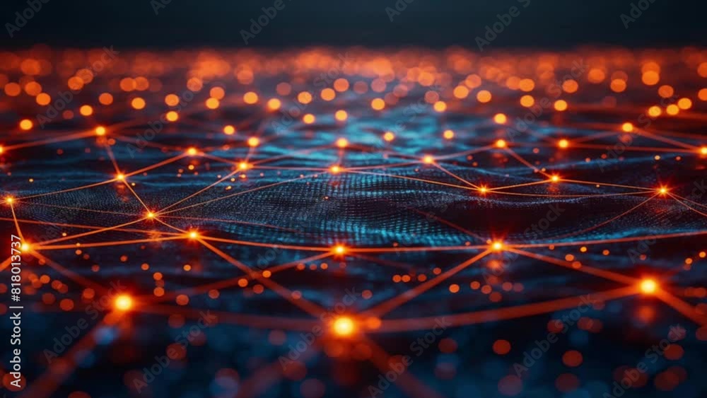 Abstract light digital data network connection futuristic technology business looping animation footage video background