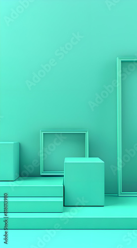 Wallpaper Mural A green wall with a green box on top of it Torontodigital.ca