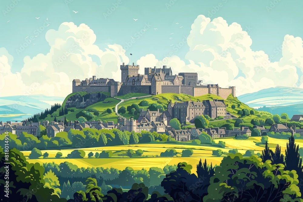 Illustration of Stirling, Scotland