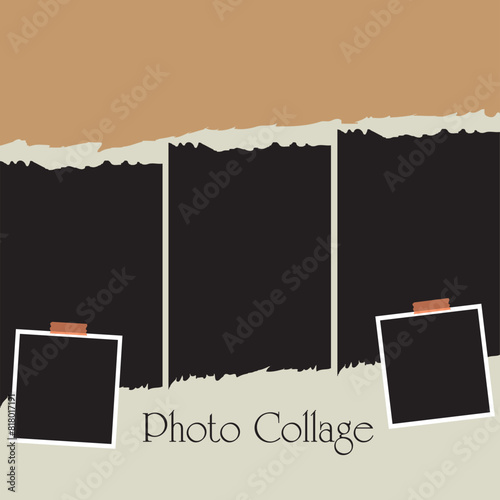 6 photo collage template. vector illustration, new collections