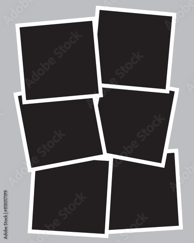 6 photo collage template. vector illustration, new collections