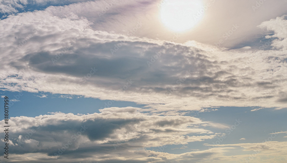 Obraz premium 青空 白い雲 晴天 自然 爽やか 自由 希望 穏やか 広がり 無限 背景 