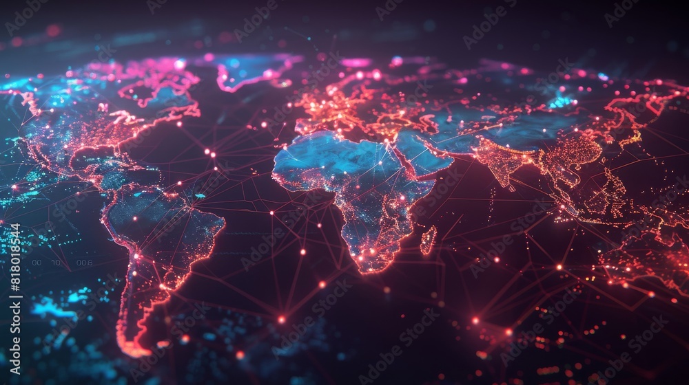 Illustration of a global network of nodes participating in consensus mechanisms Illustration of a global network of nodes participating in consensus mechanisms