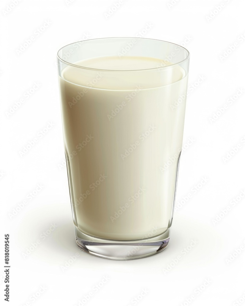 Milk On White. Fresh Dairy Product in Glass on Isolated White Background Milk On White. Fresh Dairy Product in Glass on Isolated White Background