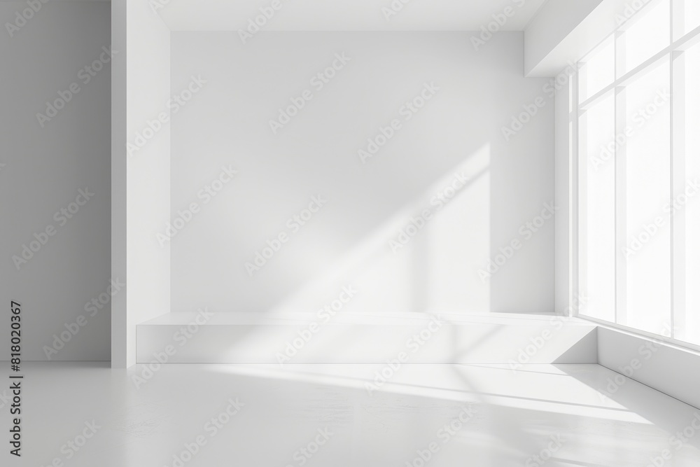 Fototapeta premium White Photo Background. Abstract Gray Gradient Design for Artistic Bright Space
