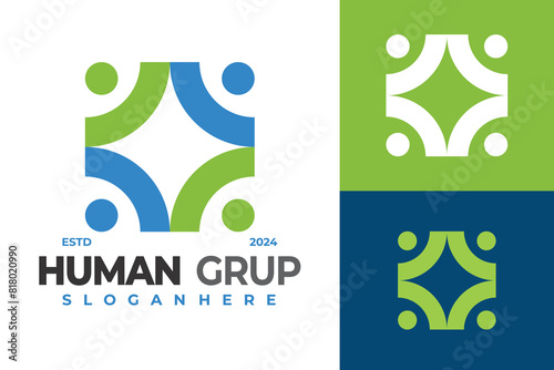 Human Grup logo design vector symbol icon illustration