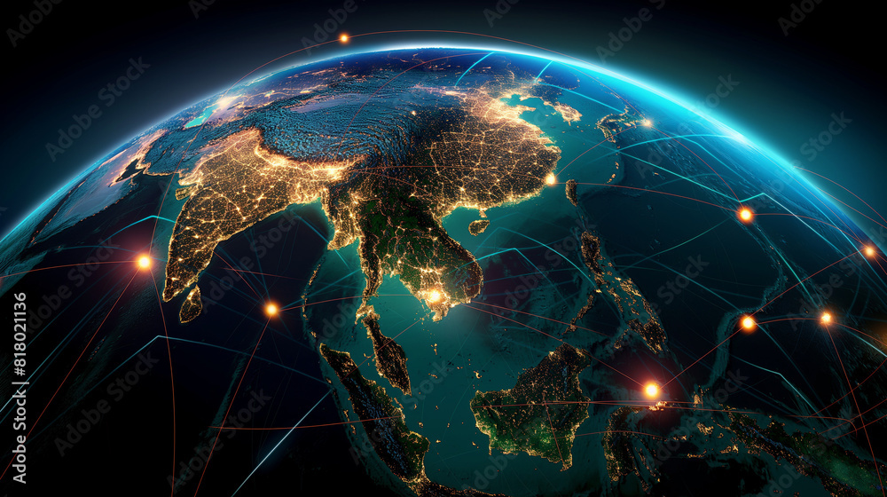 Concept of global network connectivity on earth illustrations Concept of global network connectivity on earth illustrations