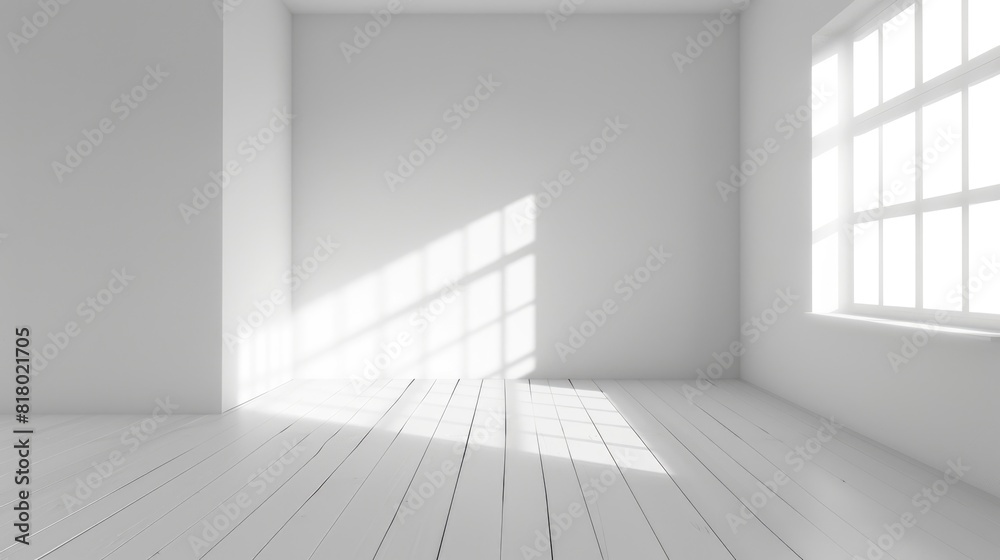 White Room Background. Empty White Walls Corner with Light Wooden Floor in Contemporary Interior White Room Background. Empty White Walls Corner with Light Wooden Floor in Contemporary Interior