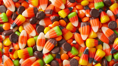 A colorful assortment of candy and treats. Mixed together and as a background image.