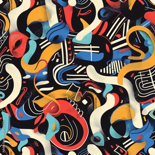 Abstract Pattern that evokes the energy of music and rhythm