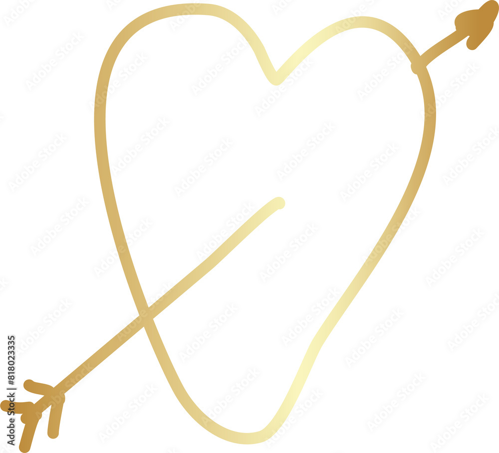 Heart gold hand drawn icon, love, valentine, wedding Heart gold hand drawn icon, love, valentine, wedding