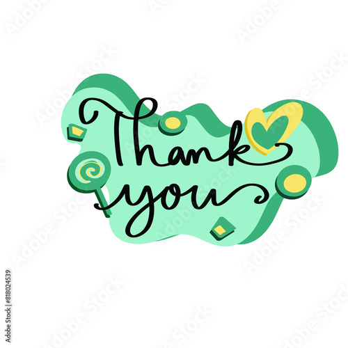 thank you card greeting green