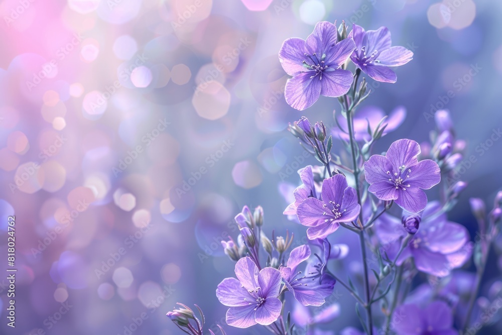 Spring Purple Flowers. Abstract Background with Blossoming Flora in Purple Tones Spring Purple Flowers. Abstract Background with Blossoming Flora in Purple Tones