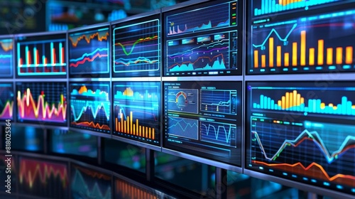 Financial graphs on multiple screens