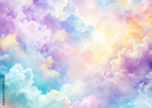 clouds in dreamy purple pink yellow blue cyan pastel hues for background