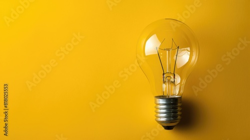 Creative Yellow. Handwriting Idea Light Bulb on a Vivid Yellow Background