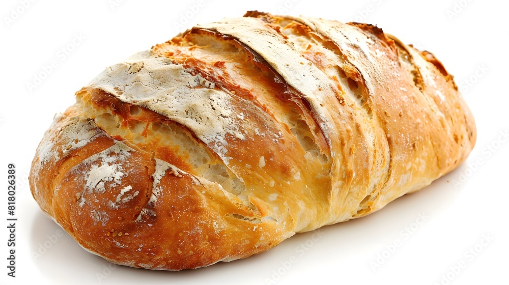 Freshly baked bread isolated on a white background, Freshly baked bread isolated on a white background,