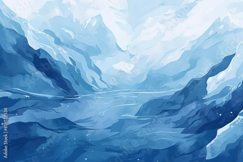 glacier preservation flat design top view polar theme water color vivid