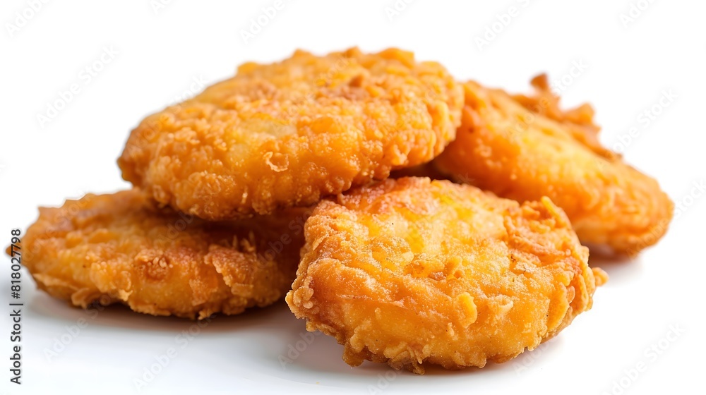 Chicken nuggets isolated on white background Chicken nuggets isolated on white background