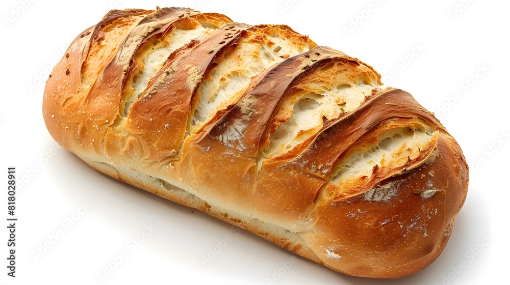 Freshly baked bread isolated on a white background, Freshly baked bread isolated on a white background,
