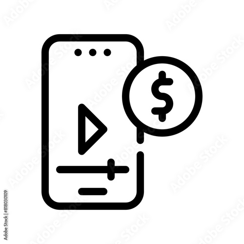 monetization line icon