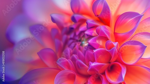 Macro photography of vibrant color dahlia flower as a creative abstract background 