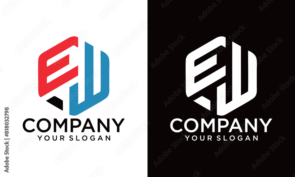 EW, WE, Abstract Letters Logo Monogram EW, WE, Abstract Letters Logo Monogram