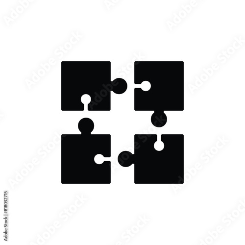 Vector icon illustration of a puzzle, representing integration and problem solving abilities