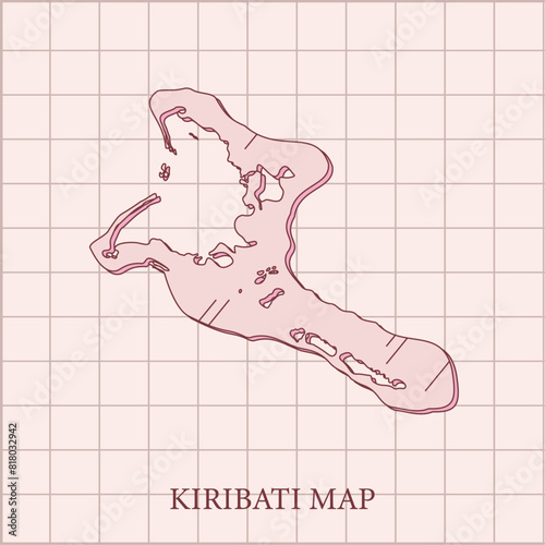 vector regions map of  Kiribati