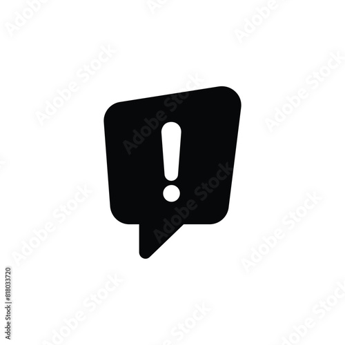 Vector icon illustration of speech bubble with exclamation mark, indicating urgent messages and attention