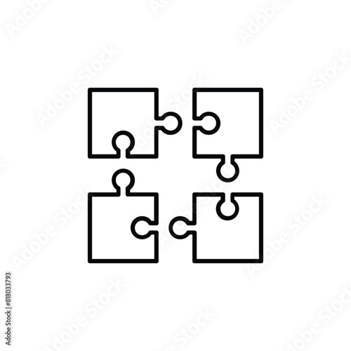 Vector icon illustration of a puzzle, representing integration and problem solving abilities