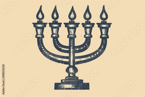 A minimalist art piece of the menorah, utilizing negative space and gentle lines to accentuate the beauty and spiritual significance of this symbol, capturing the essence of light