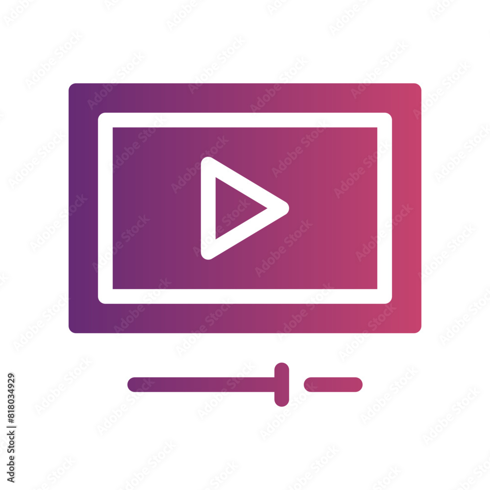 video player flat gradient icon video player flat gradient icon