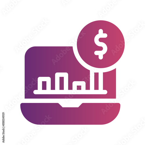 earnings flat gradient icon