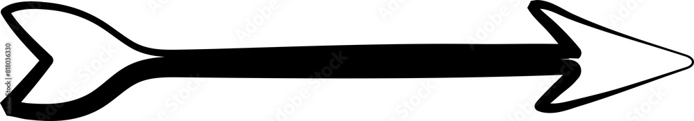 Arrows icon set. Doodle lines