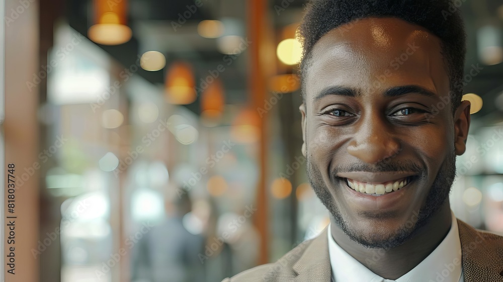 Smiling businessman in an office Smiling businessman in an office