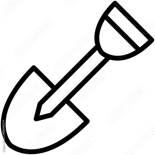 shovel line icon