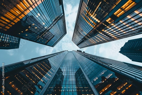 Urban skyline showing highrise buildings, possibly representing corporate growth