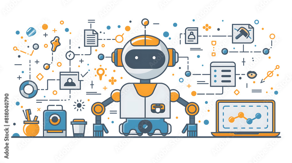 Icons representing automation engineer Icons representing automation engineer