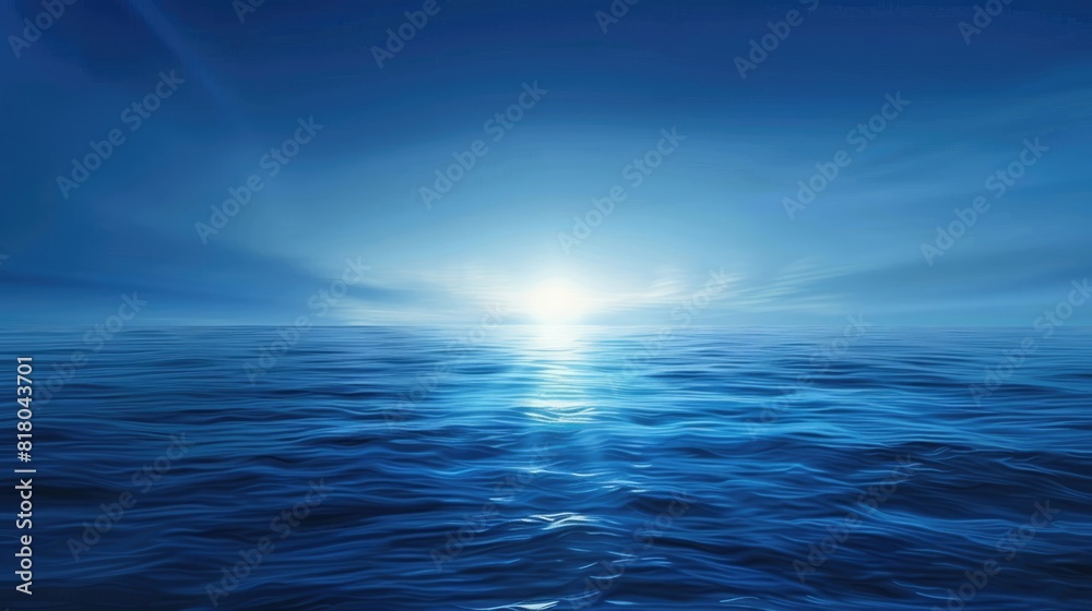 Obraz premium Rising Sun Over the Blue Ocean