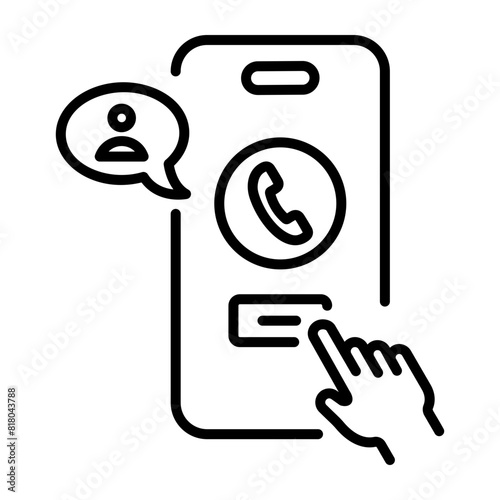 Here’s a linear icon of contact us app