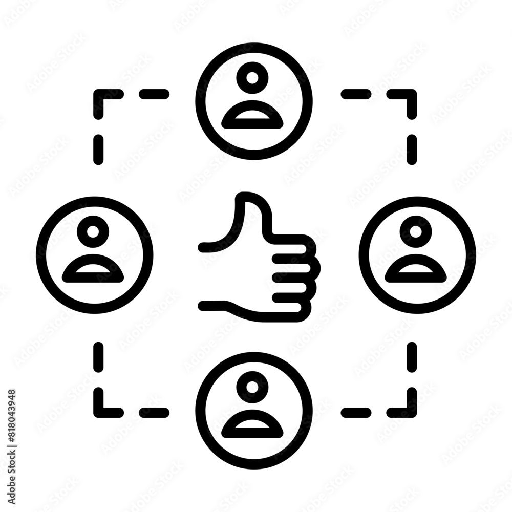 © Prosymbols - Handy linear icon depicting satisfied customers