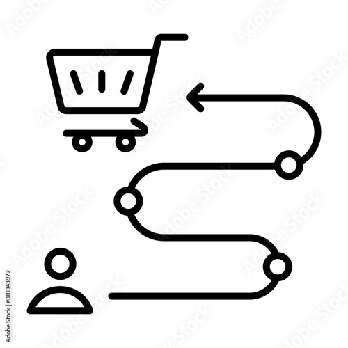 Premium linear icon depicting customer journey 